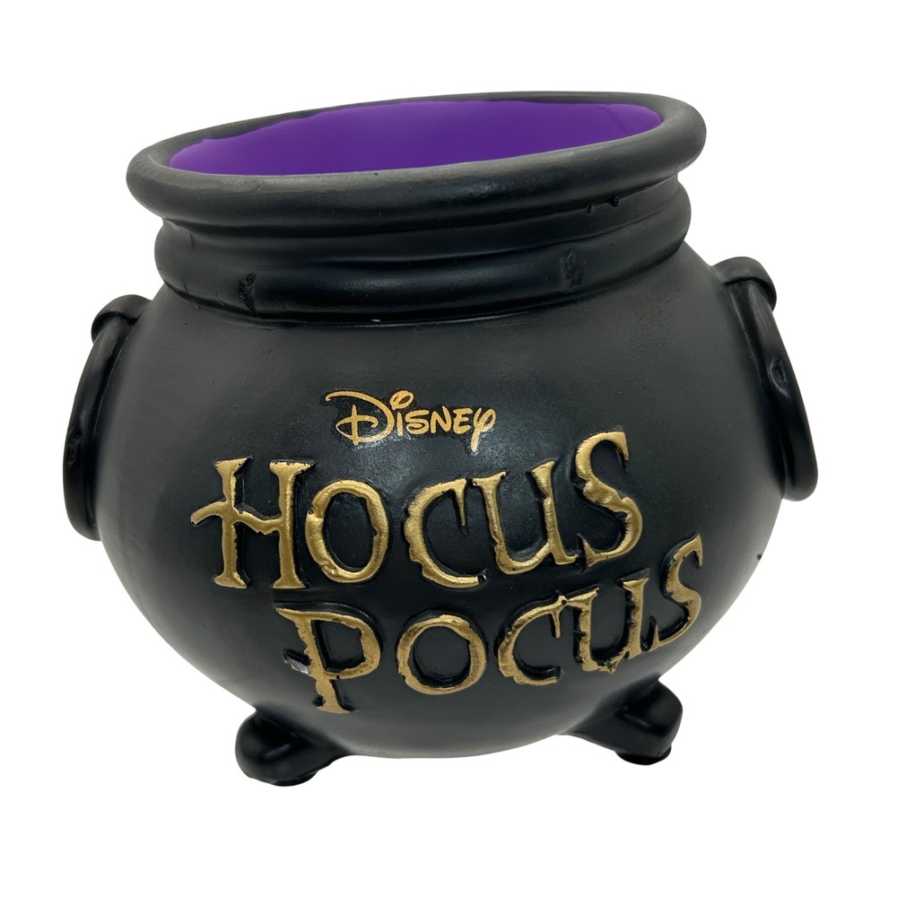 Disney Hocus Pocus Cauldron Halloween Decor Sanderson Sisters Black Purple Bowl
